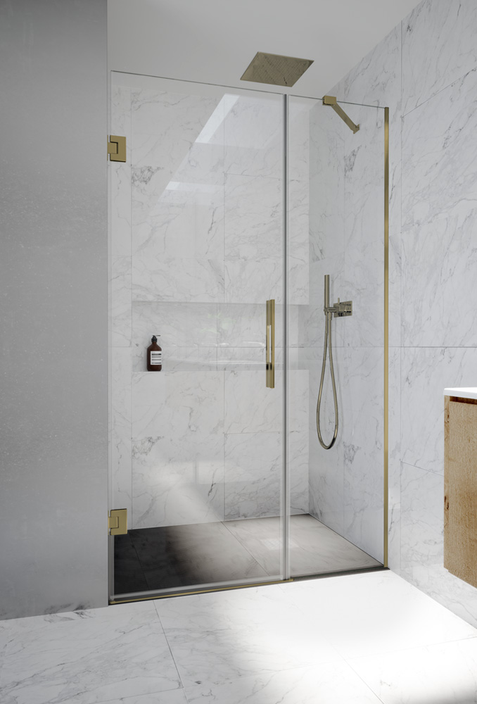 VITAL-BATH SISTEMA ABATIBLE MODELO CALI PLUS CON PERFILES LACADO ORO